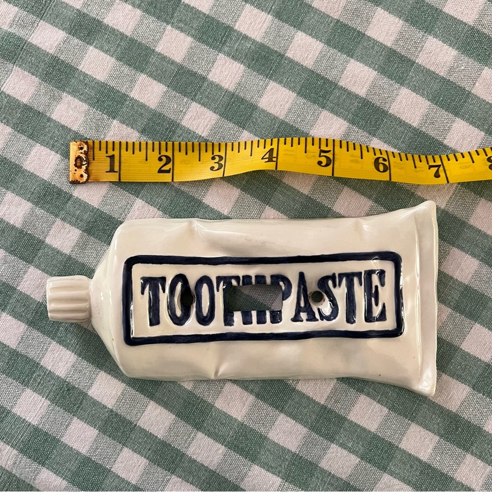 Vintage Handmade Light Switch Cover Toothpaste Bathroom Kitschy Cute! - Picture 3 of 8